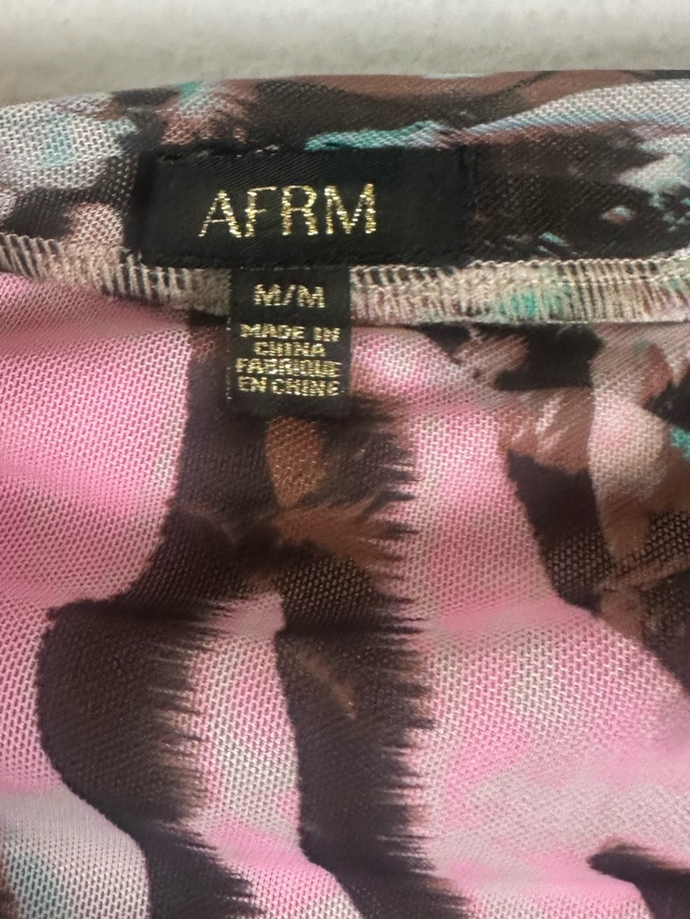 AFRM Snakeskin Pink Mesh Midi Dress Size M - Picture 3 of 4
